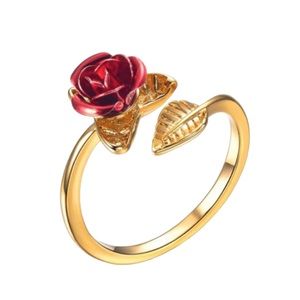 Gold and Red Rose Ring